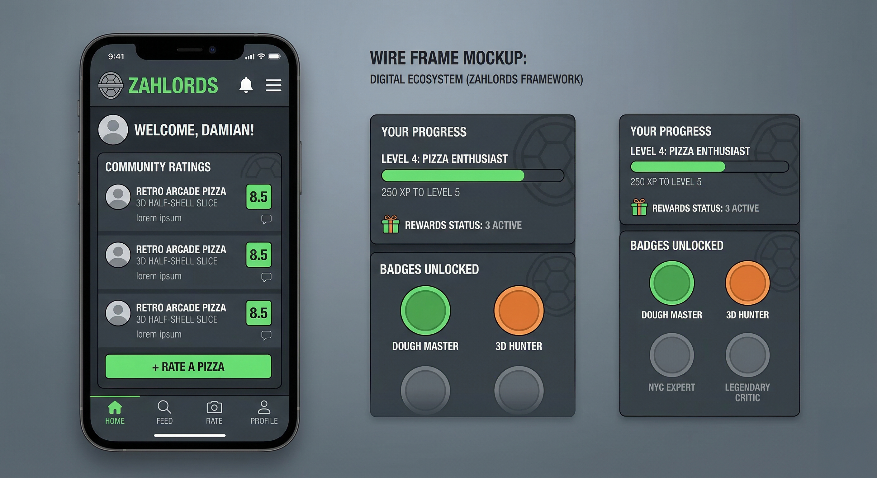 UI Mockup Space: Mobile App Wireframe