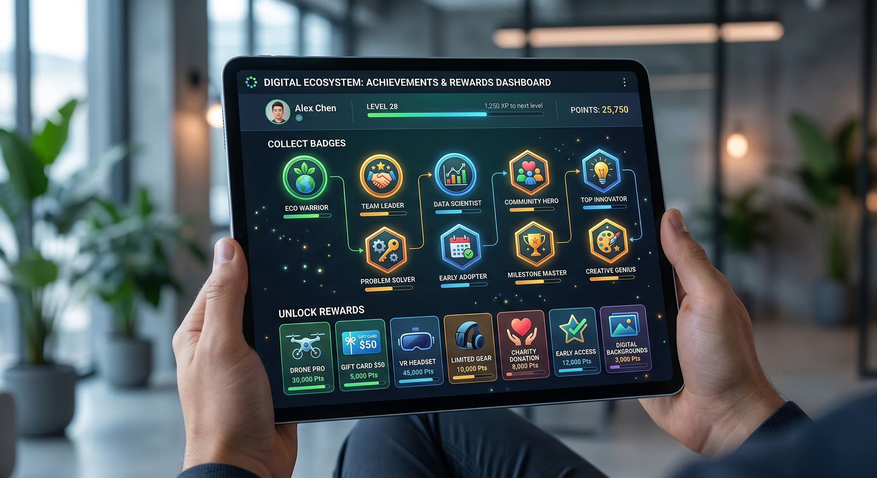 UI Mockup Space: Digital Badges & Rewards